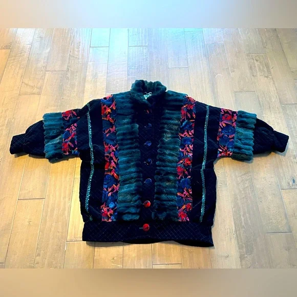 VINTAGE RABBIT FUR JACKET XL 1X